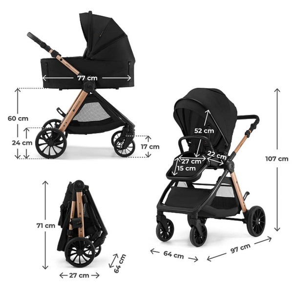 Poussette trio 3 en 1 vesto 2 beige Kinderkraft