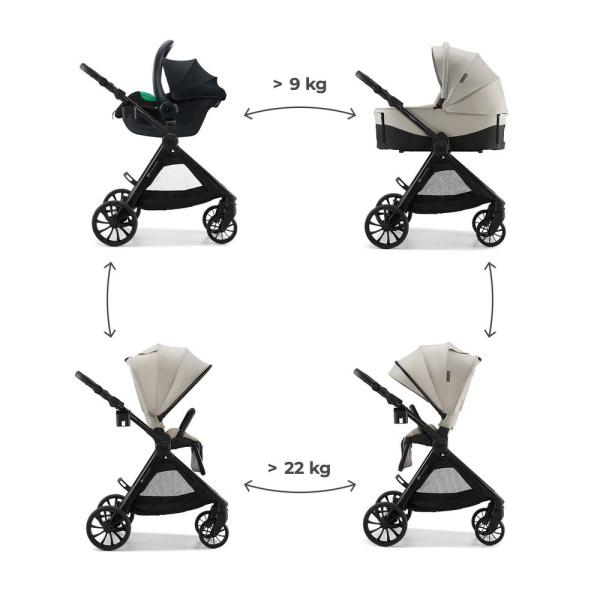 Poussette trio 3 en 1 vesto 2 beige Kinderkraft