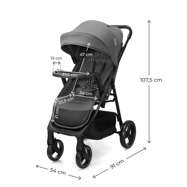 Poussette trig 3 avec tablette granite grey Kinderkraft