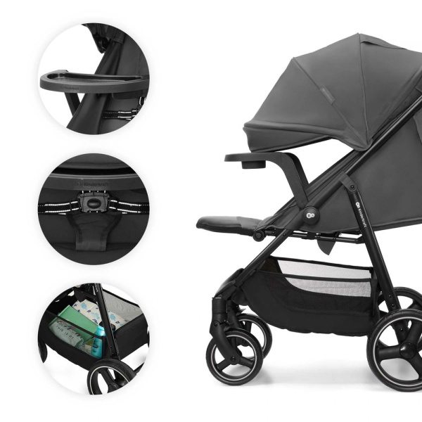Poussette trig 3 avec tablette granite grey Kinderkraft