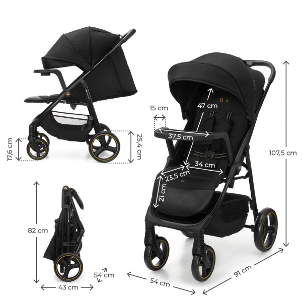 Poussette trig 3 avec tablette black Kinderkraft