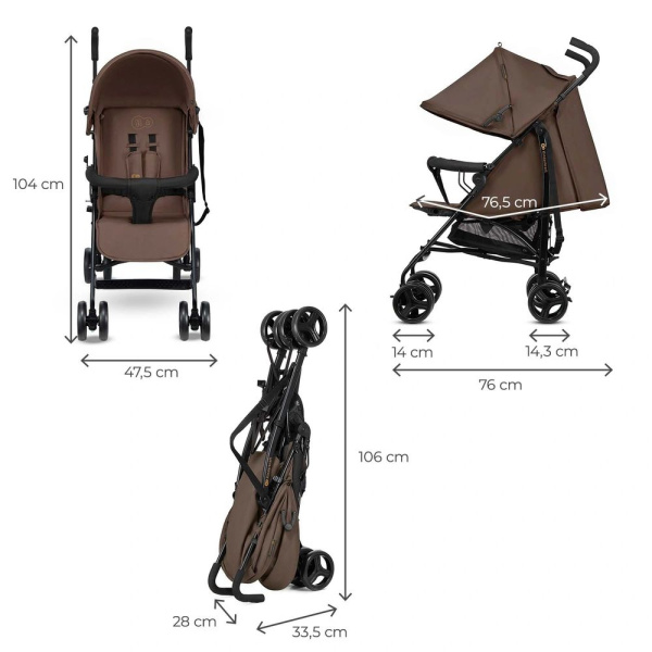Poussette canne tik marron Kinderkraft