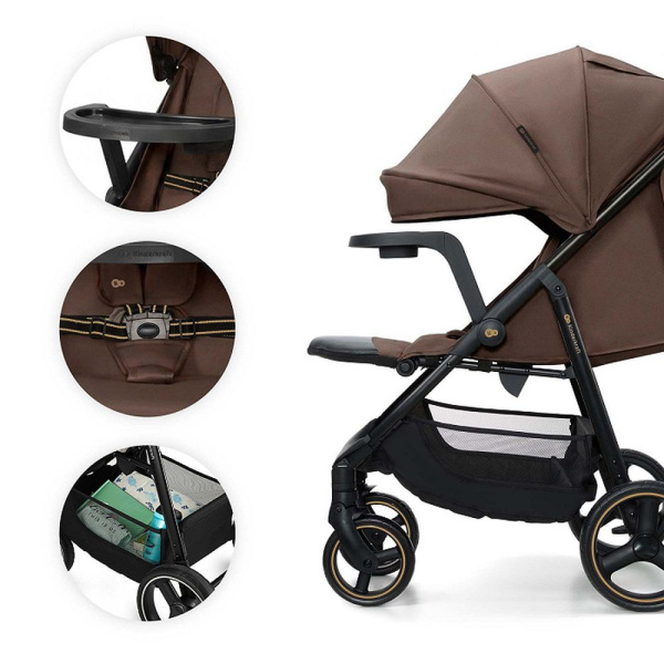 Poussette trig 3 avec tablette velvet mocca Kinderkraft
