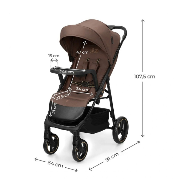 Poussette trig 3 avec tablette velvet mocca Kinderkraft