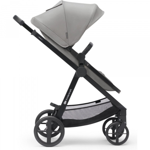 Poussette 4 en 1 newly gris + siège auto mink pro + base Kinderkraft