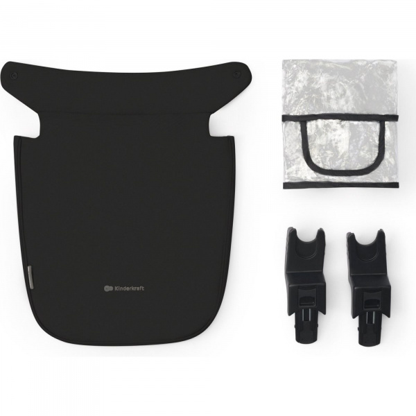 Poussette 4 en 1 newly noir + siège auto mink pro + base Kinderkraft