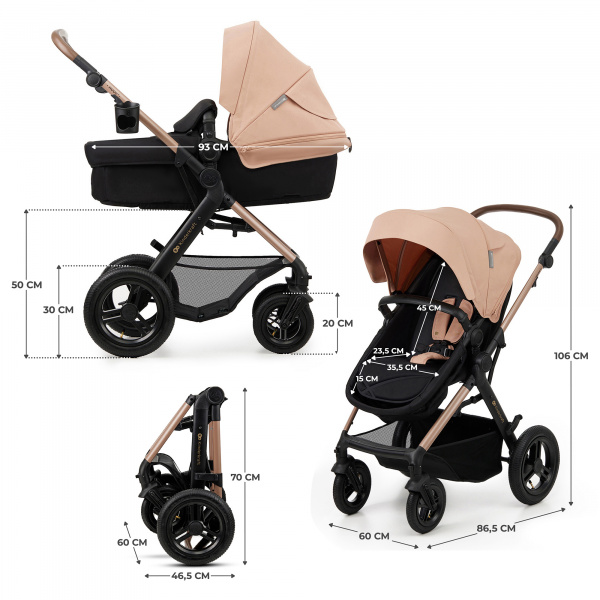 Poussette trio moov² air wheels sand beige Kinderkraft