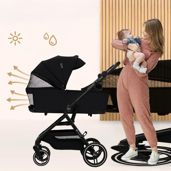 Poussette trio yoxi 3 en1 pure black Kinderkraft