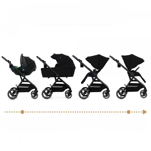 Poussette trio yoxi 3 en1 pure black Kinderkraft