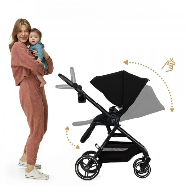 Poussette trio yoxi 3 en1 pure black Kinderkraft