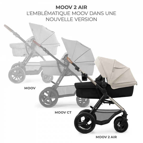 Poussette trio moov² air wheels avec base moonlight grey Kinderkraft