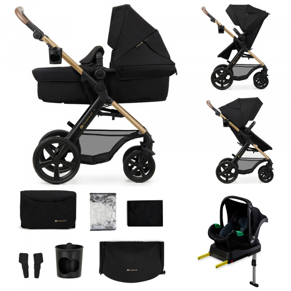 Poussette trio moov 2 eva wheels avec base pure black Kinderkraft