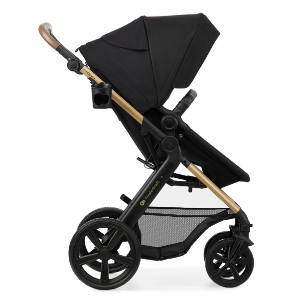 Poussette trio moov 2 eva wheels avec base pure black Kinderkraft