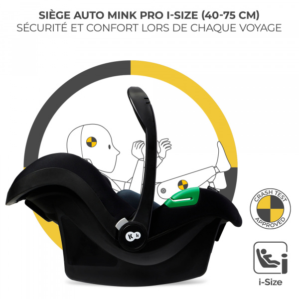 Poussette trio moov 2 eva wheels avec base moonlight grey Kinderkraft