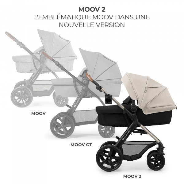 Poussette trio moov 2 eva wheels avec base moonlight grey Kinderkraft
