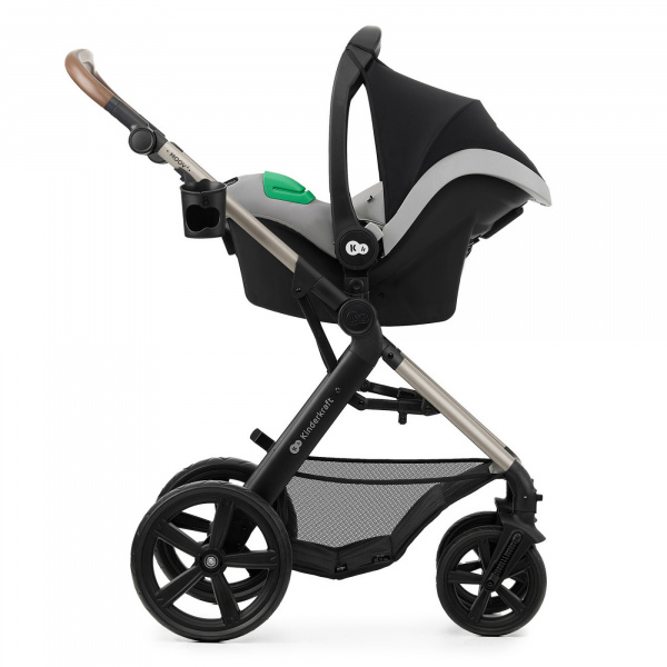 Poussette trio moov 2 eva wheels avec base moonlight grey Kinderkraft