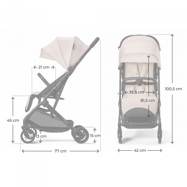 Poussette indy 3 misty beige Kinderkraft