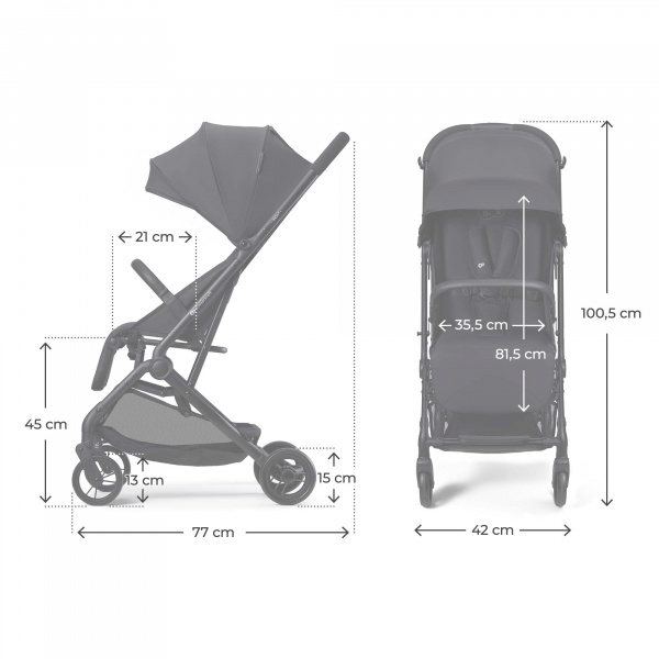 Poussette indy 3 coal black Kinderkraft