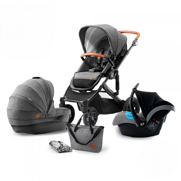 Poussette 3en1 prime 3 gris Kinderkraft