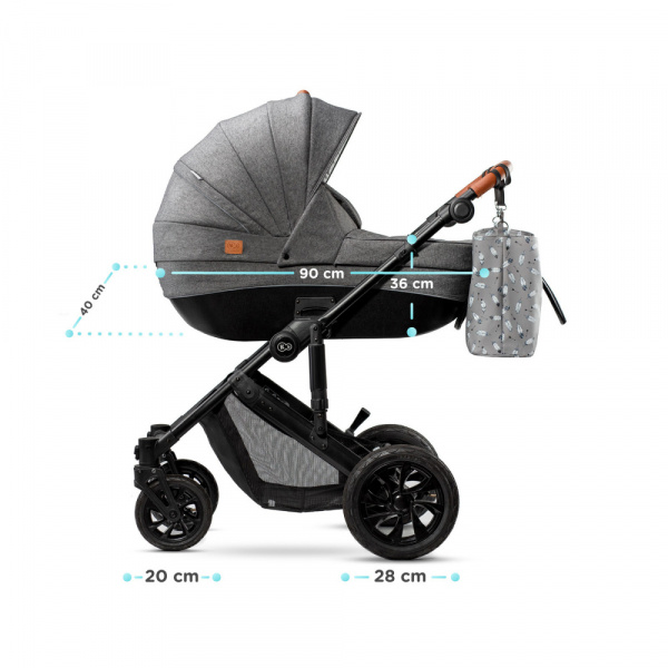 Poussette 3en1 prime 3 gris Kinderkraft
