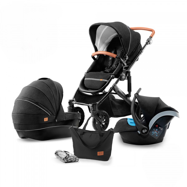 Poussette 3en1 prime 3 noir Kinderkraft