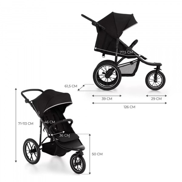 Poussette helsi² black Kinderkraft