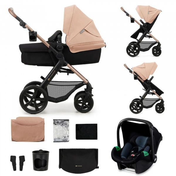 Pack poussette moov² 3 en 1 sand beige eva wheels Kinderkraft