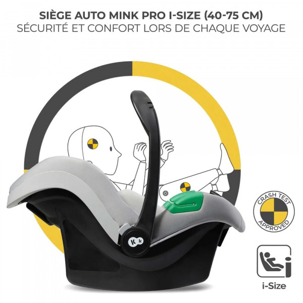 Pack poussette moov² air 3 en 1 light grey Kinderkraft