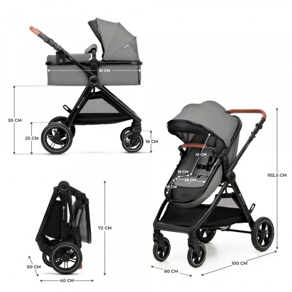 Poussette trio esme pro 3 en 1 gris Kinderkraft