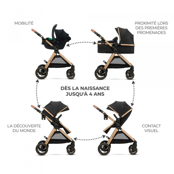 Poussette trio esme pro noir Kinderkraft