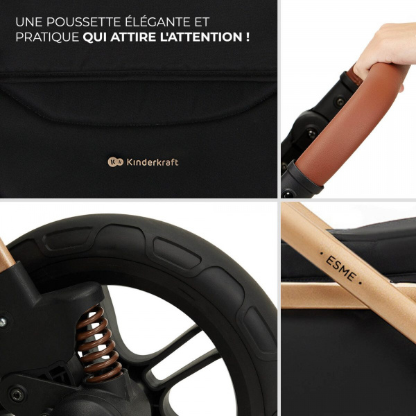 Poussette trio esme pro noir Kinderkraft