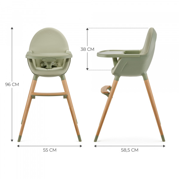 Chaise haute fini² vert Kinderkraft