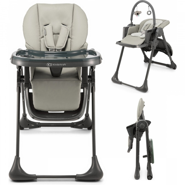 Chaise haute tummie gris Kinderkraft
