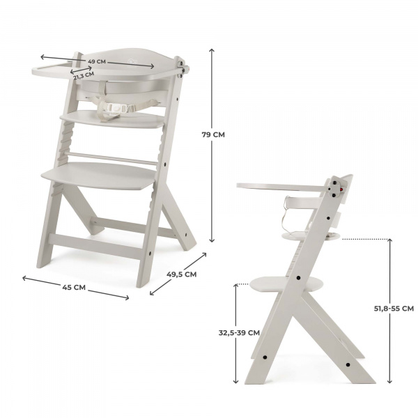 Chaise haute évolutive enock beige Kinderkraft