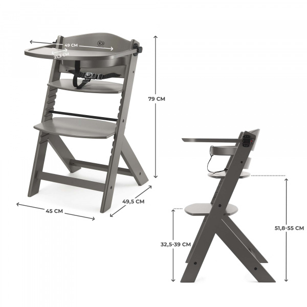 Chaise haute évolutive enock brown Kinderkraft