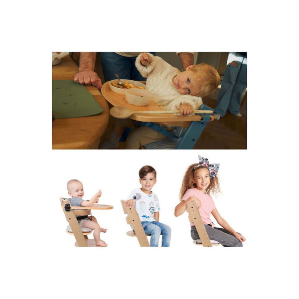Chaise haute évolutive enock naturel + plateau Kinderkraft