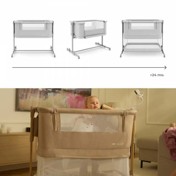 Lit cododo bébé nestee grow 2 light grey Kinderkraft