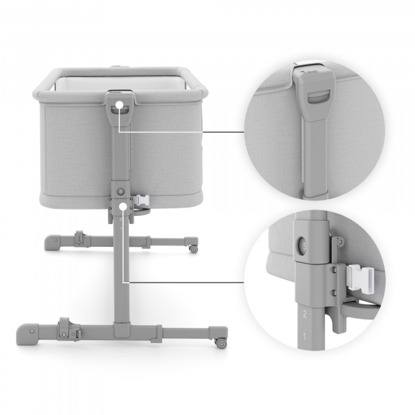 Lit cododo bébé nestee grow 2 light grey Kinderkraft