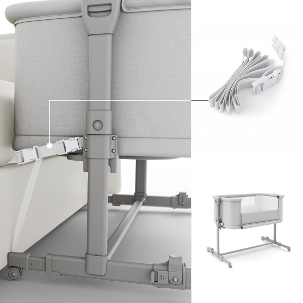 Lit cododo bébé nestee grow 2 light grey Kinderkraft