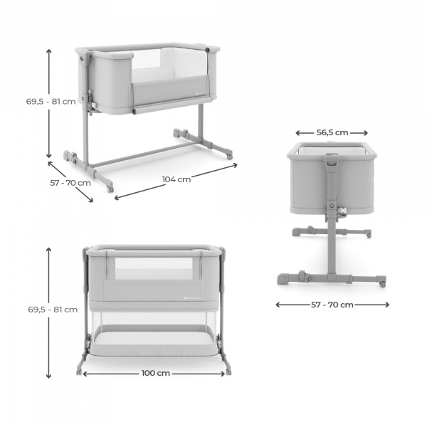 Lit cododo bébé nestee grow 2 light grey Kinderkraft