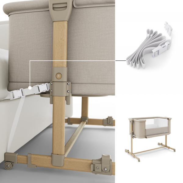 Lit cododo bébé nestee grow 2 beige wood Kinderkraft