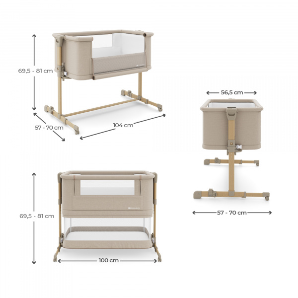 Lit cododo bébé nestee grow 2 beige wood Kinderkraft