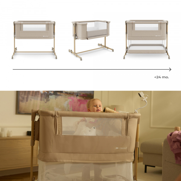 Lit cododo bébé nestee grow 2 beige wood Kinderkraft