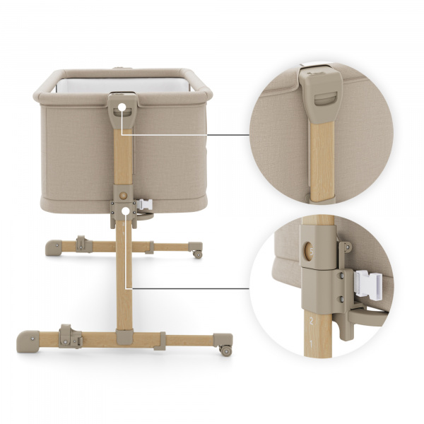Lit cododo bébé nestee grow 2 beige wood Kinderkraft