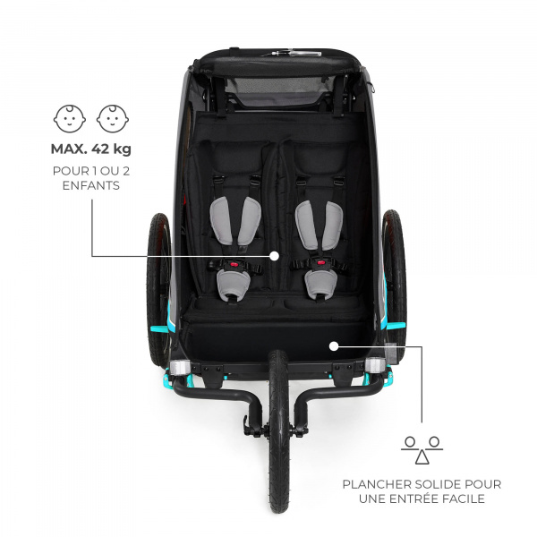 Remorque vélo enfant 3en1 nava bleu Kinderkraft