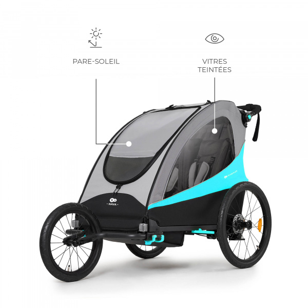 Remorque vélo enfant 3en1 nava bleu Kinderkraft