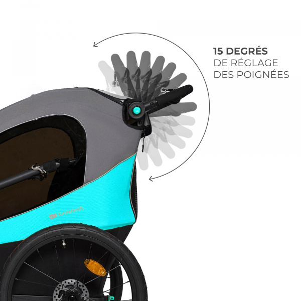 Remorque vélo enfant 3en1 nava bleu Kinderkraft