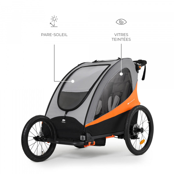 Remorque vélo enfant 3en1 nava orange Kinderkraft