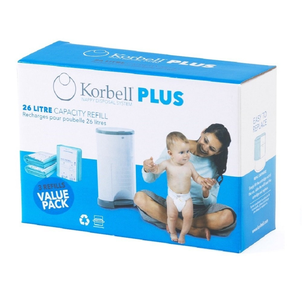 Pack de 3 recharges poubelle à couches 26l de Korbell sur allobébé