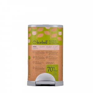 Pack poubelle à couches 9l blanche + 4 recharges anti-odeurs Korbell